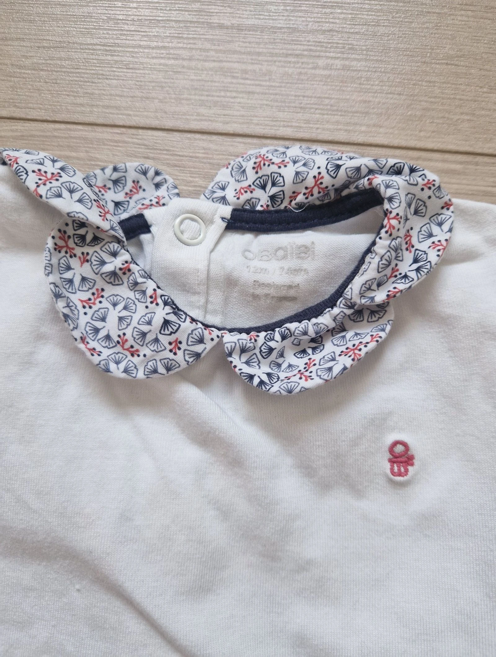 🐨 Jumpsuit + babybody voor meisjes – Obaïbi – 12 maanden – zeer goede staat – photo 10